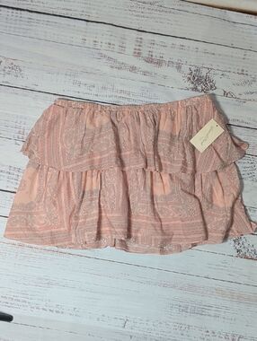 ⭐ Universal Thread XL Peach Paisley Tiered Mini Skirt ⭐
